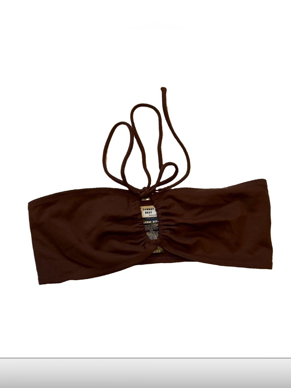 Sunday Best Dark Brown Bandeau Wrap top/ swim